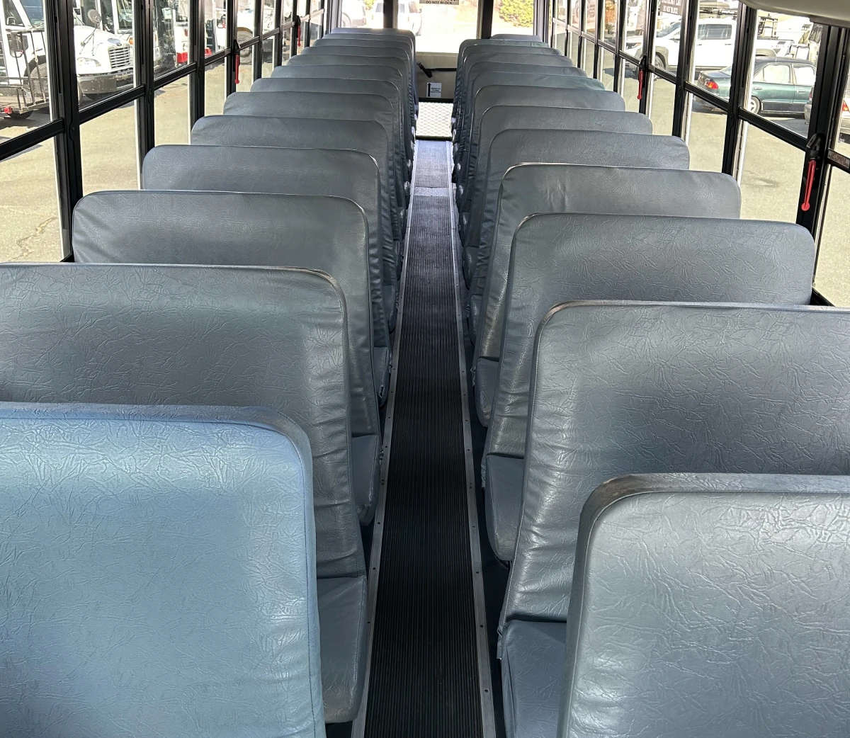 Interior of a parked bus